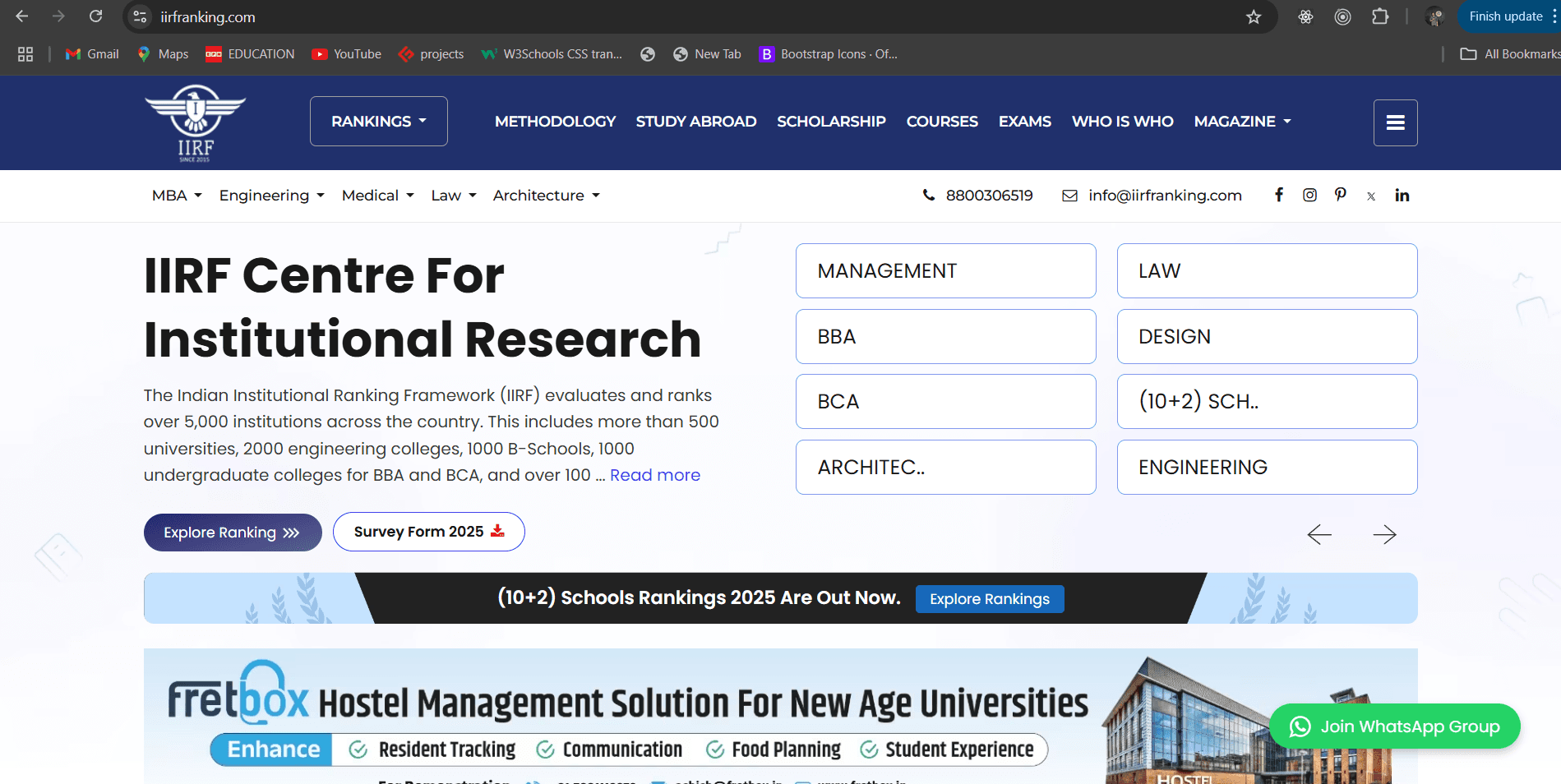 IIRF Ranking Study Abroad
